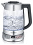 Severin WK 3480 Hervidor de agua y té de cristal Plata / Negro