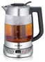 Severin WK 3480 Hervidor de agua y té de cristal Plata / Negro