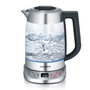 Severin WK 3480 Hervidor de agua y té de cristal Plata / Negro