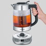 Severin WK 3480 Hervidor de agua y té de cristal Plata / Negro