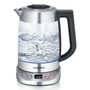 Severin WK 3480 Hervidor de agua y té de cristal Plata / Negro
