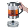Severin WK 3480 Hervidor de agua y té de cristal Plata / Negro