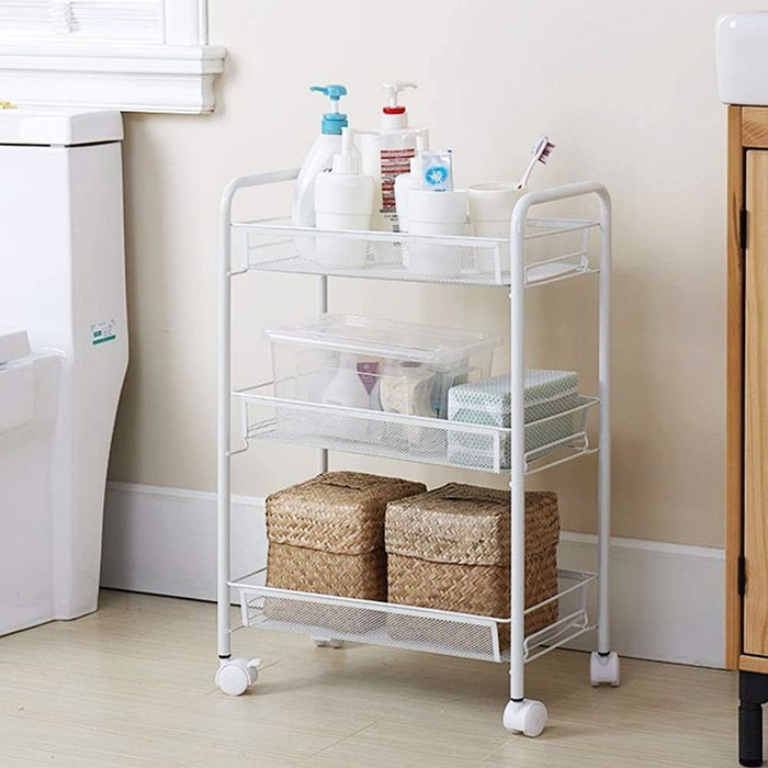 Confortime Carrito Auxiliar 3 Niveles con Ruedas 26.7 cm Ancho x 7.5 cm Alto x 58.7 cm Largo (4 Unidades)