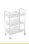 Confortime Carrito Auxiliar 3 Niveles con Ruedas 26.7 cm Ancho x 7.5 cm Alto x 58.7 cm Largo (4 Unidades)