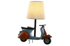 DKD Home Decor Lámpara de sobremesa Vespa Metal y Lino