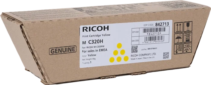 Ricoh 842713 Toner M C320H Yellow para fotocopiadoras e impresoras Ricoh Ricoh 842713 Toner M C320H Yellow para fotocopiadoras e impresoras Ricoh