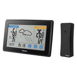 Hama Estación Meteorológica Touch Negro con Sensor Inalámbrico