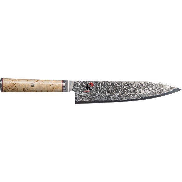 Miyabi 5000 MCD Gyutoh 20cm de Cuchillo de Chef con Hoja de 20 cm de Longitud y Patrón Damasco Attempting Blade Profile Japanese