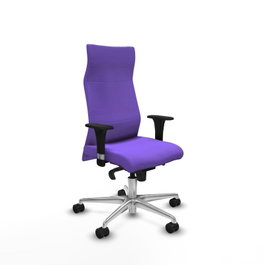 PIQUERAS Y CRESPO Sillón Albacete con Mecanismo Sincro, Tela Lila, Base Aluminio