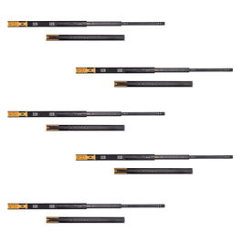 Emuca Lote de 5 juegos de guías para cajones, de bolas, altura 45mm, profundidad 600mm, extracción total, cierre suave, Negro