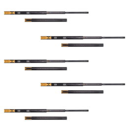 Emuca Lote de 5 juegos de guías para cajones de bolas, cierre suave, Negro, 600 mm