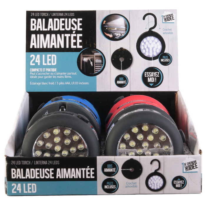 Je cherche une Idee Lámpara con gancho e imán de 24 LEDs