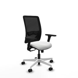 PIQUERAS Y CRESPO Silla de oficina Zulema con mecanismo Sincro, Blanco y Negro