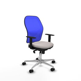 PIQUERAS Y CRESPO Silla de oficina Jorquera con mecanismo Sincro, Blanco y Azul