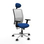 PIQUERAS Y CRESPO Silla de oficina Zulema Azul y Blanco con mecanismo Sincro