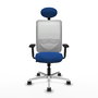 PIQUERAS Y CRESPO Silla de oficina Zulema Azul y Blanco con mecanismo Sincro