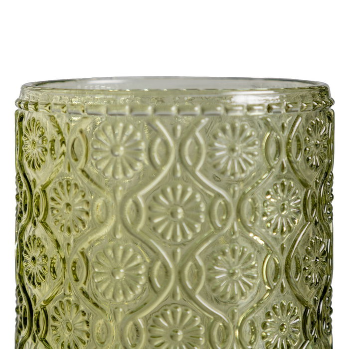 Ixia Vaso Verde de Cristal Decoración 7,50 x 7,50 x 9,40 cm