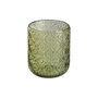 Ixia Vaso Verde de Cristal Decoración 7,50 x 7,50 x 9,40 cm