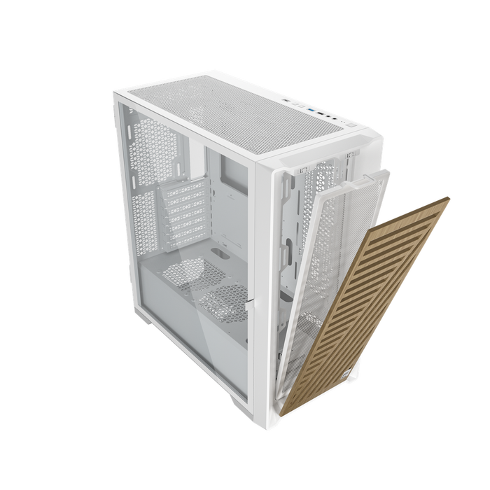 Phoenix Gaming Artisan Noble Caja/Torre de Ordenador con Frontal de Madera, Cristal Templado, USB Tipo-C, Filtro Antipolvo, para GPU de hasta 410 mm