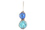 DKD Home Decor Bola de Decoración Cristal y Cuerda Azul 13x13x40 cm