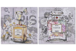 DKD Home Decor Cuadro Lienzo MDF 60x3x60 Perfume Surtido de 2 unidades