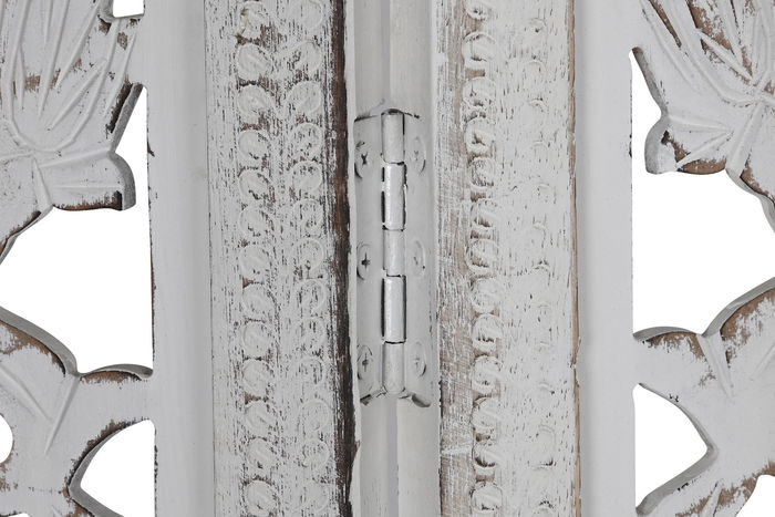 DKD Home Decor Biombo Indio Blanco 2 x 180 x 150 cm Mango MDF
