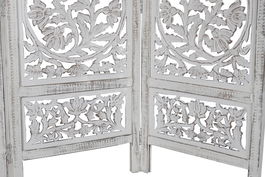 DKD Home Decor Biombo Indio Blanco 2 x 180 x 150 cm Mango MDF