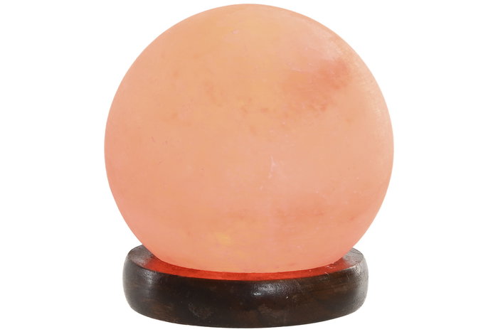 DKD Home Decor Lámpara Sobremesa Árabe Rosa 9 x 10 x 9 cm Sal Himalaya Acacia Led USB