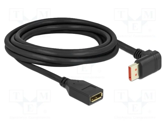 DeLOCK Cable de extensión DisplayPort macho 90° a hembra 8K 60 Hz 3 m