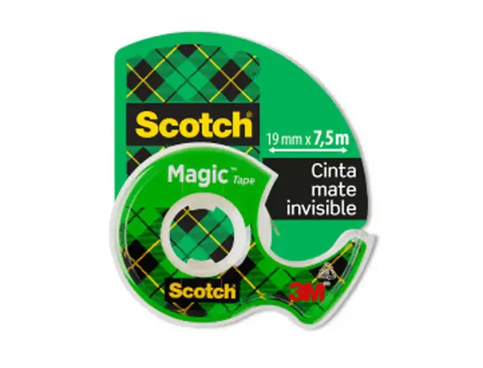 Scotch Cinta adhesiva Magic invisible, 19 mm x 7,5 m, portarrollos Scotch Cinta adhesiva Magic invisible, 19 mm x 7,5 m, portarrollos