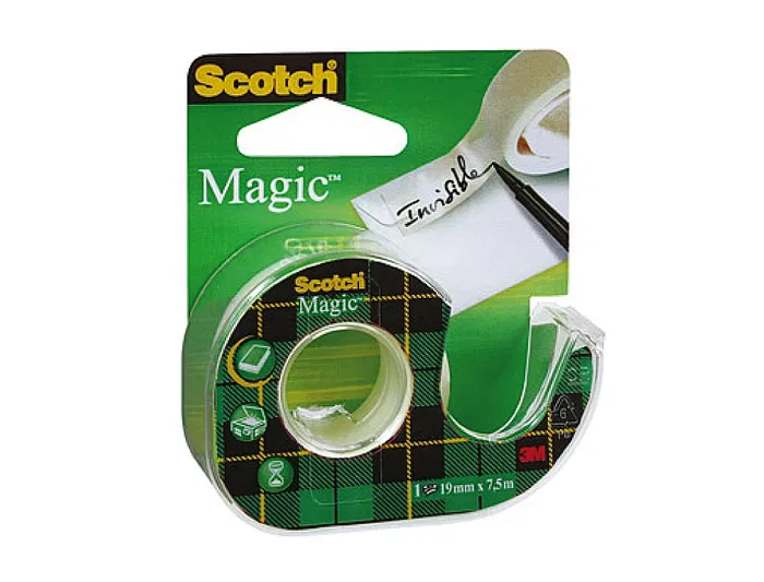 Scotch Cinta adhesiva Magic invisible, 19 mm x 7,5 m, portarrollos Scotch Cinta adhesiva Magic invisible, 19 mm x 7,5 m, portarrollos