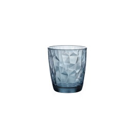 Bormioli Rocco Vaso Agua Azul 305 ml Colección Diamond, vidrio, pack de 6 unidades, apto para lavavajillas