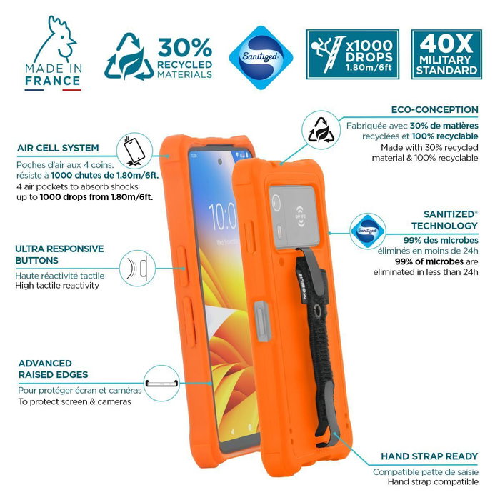 Mobilis Funda Robusta Naranja para Zebra EM45