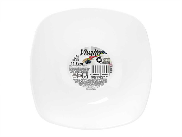 Vivalto Bol Cuadrado Opal Blanco 11.5x11.5 cm (Set de 48)