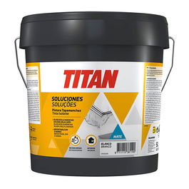 Titan Pintura Tapamanchas Blanca Mate, 1L, Cubre Manchas de Humedad, Grasa y Hollín, Alta Adherencia, Sin Olor
