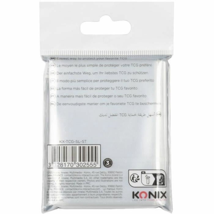 Konix Fundas para cartas estándar - 100 bolsillos - Transparente