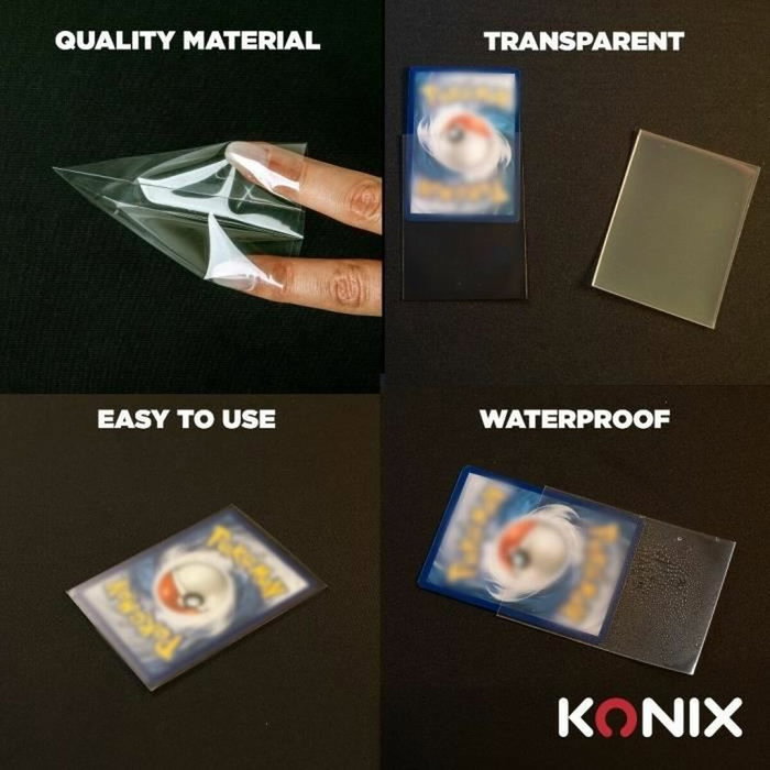 Konix Fundas para cartas estándar - 100 bolsillos - Transparente