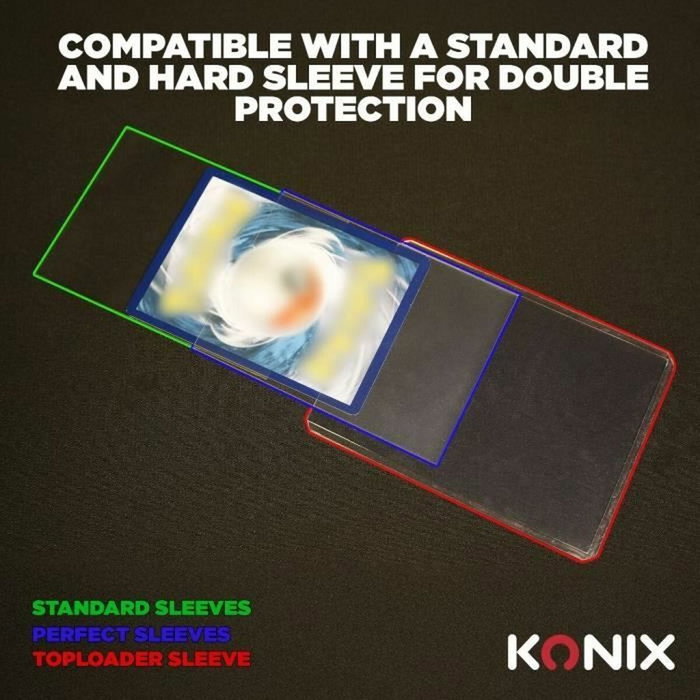Konix Fundas para cartas estándar - 100 bolsillos - Transparente