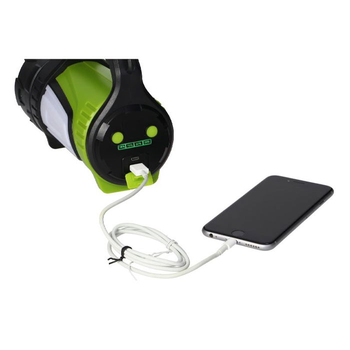 ORNO LT-3 Linterna LED 10W Recargable de 1000 Lúmenes con Power Bank y Luz de Emergencia Batería 4000mAh