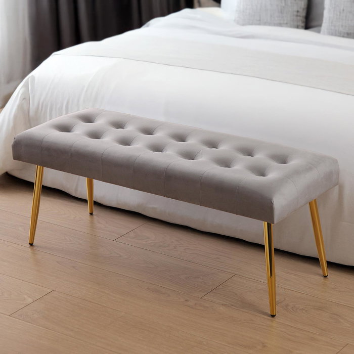 Versa Pie de Cama Tirsa Gris 42x80 cm Versa Pie de Cama Tirsa Gris 42x80 cm