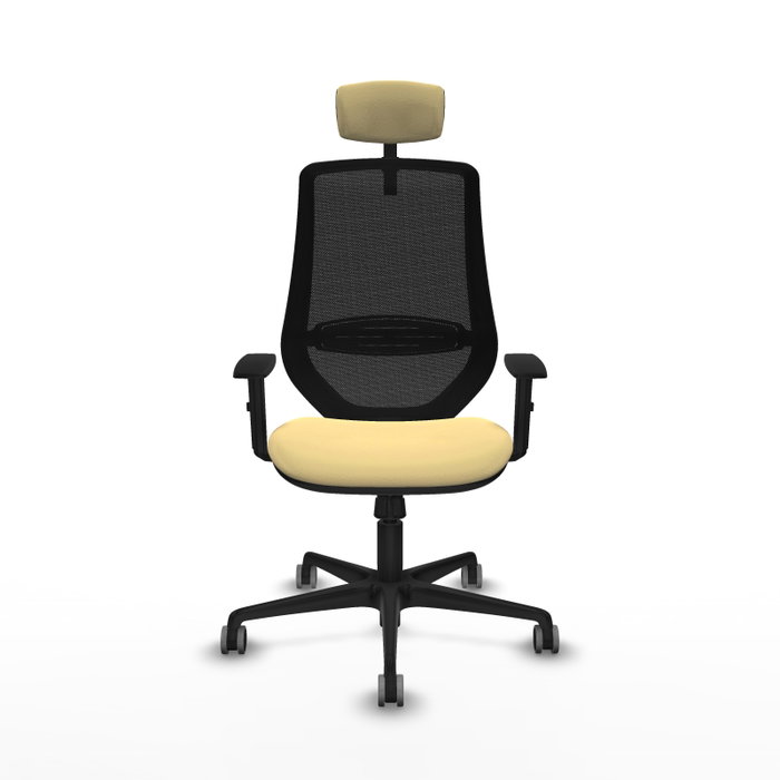 PIQUERAS Y CRESPO Silla de oficina Mardos con mecanismo Sincro, Crema y Negro