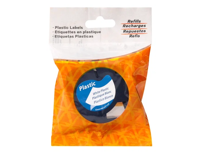 Q-connect Cinta para rotuladora LetraTag, 12 mm x 4 m, negro/blanco perla, consumible compatible con DYMO