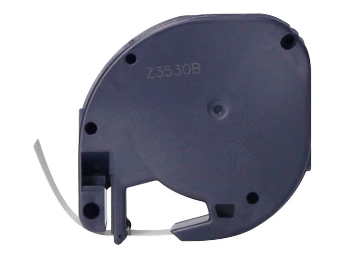 Q-connect Cinta para rotuladora LetraTag, 12 mm x 4 m, negro/blanco perla, consumible compatible con DYMO