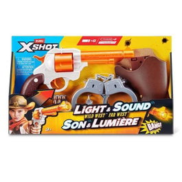 Zuru Pistola X-Shot Wild West con 6 dardos, luces y sonidos