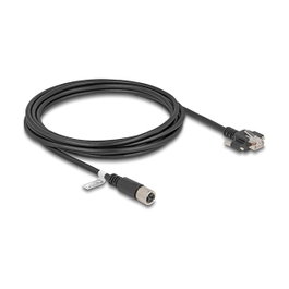 DeLOCK Cable de red industrial M12 X-codificado 8 pines hembra a RJ45 macho 3 m Negro