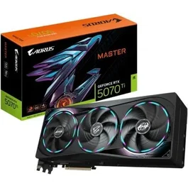 Gigabyte AORUS GeForce RTX 5070 Ti MASTER 16GB GDDR7 Tarjeta Gráfica PCIe 5.0 Windforce, LCD, RGB (9VN507TAM-00-G10)