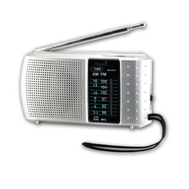 SAMI Radio portátil horizontal de 2 bandas (AM/FM) con auriculares incluidos para escucha personal