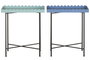 DKD Home Decor Mesita Auxiliar Urban Azul Turquesa de Metal 25 x 70 x 60 cm con Estante Desmontable (2 Unidades)