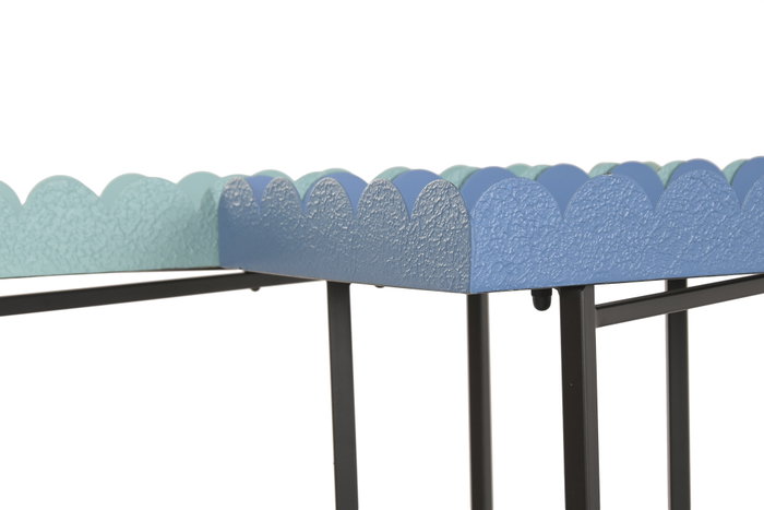 DKD Home Decor Mesita Auxiliar Urban Azul Turquesa de Metal 25 x 70 x 60 cm con Estante Desmontable (2 Unidades) DKD Home Decor Mesita Auxiliar Urban Azul Turquesa de Metal 25 x 70 x 60 cm con Estante Desmontable (2 Unidades)
