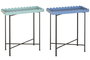 DKD Home Decor Mesita Auxiliar Urban Azul Turquesa de Metal 25 x 70 x 60 cm con Estante Desmontable (2 Unidades)